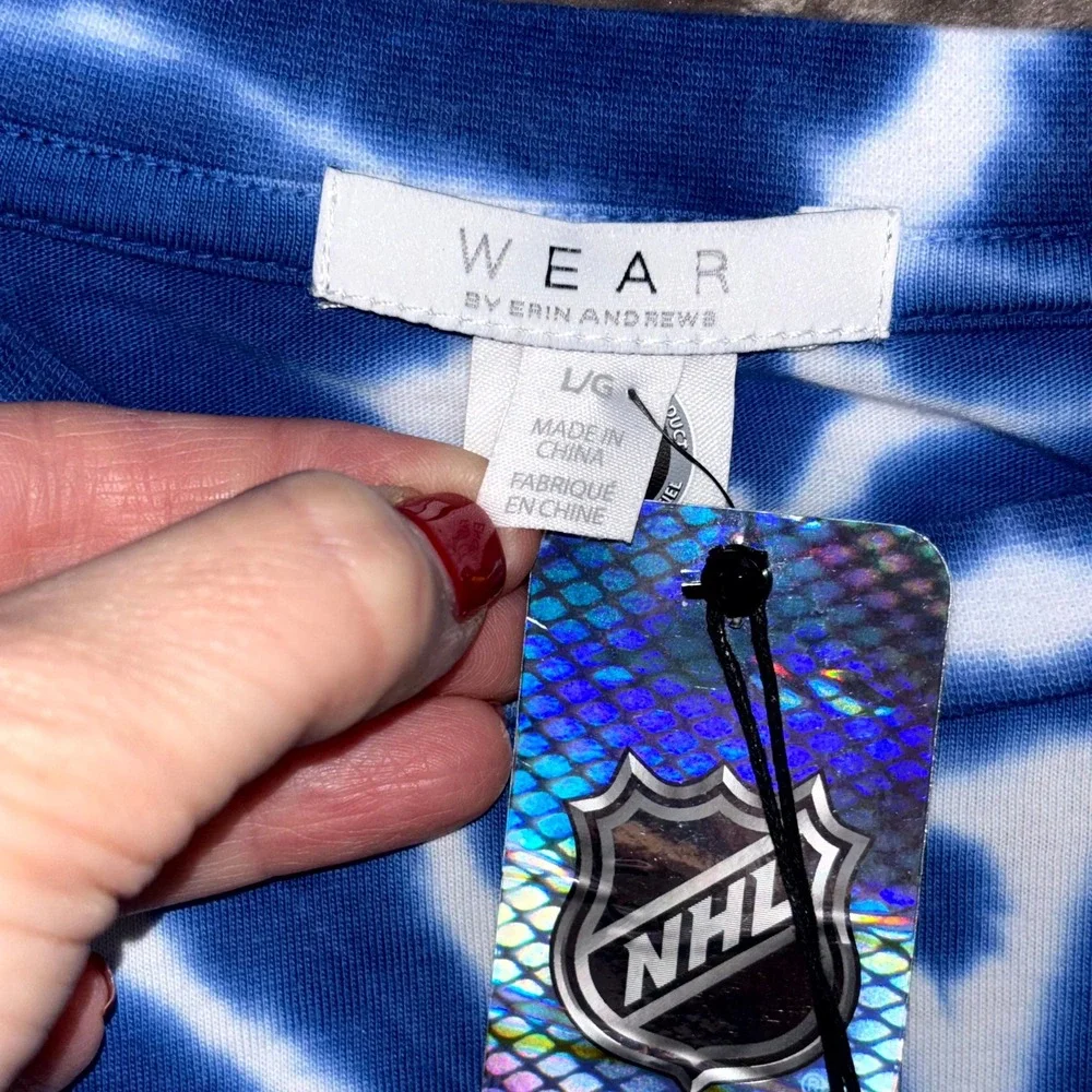 St Louis‎ Blues Sweatshirt Womens Large Tie Dye Cotton Wear By Erin Andrews NHL